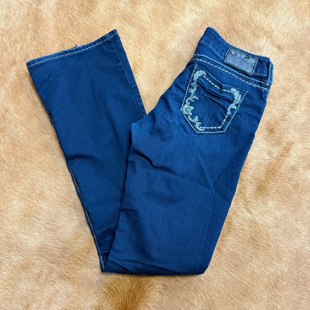 TALL GIRL Vtg Silver Flares! - Picture 2 of 7